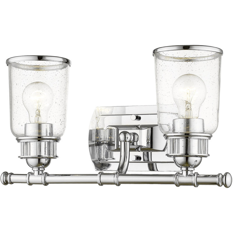 Éclairage pour meuble-lavabo à 2 lumières Anyelina, Chrome poli