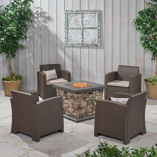 Dree 4 - Person Patio Conversation Sets with Cushions
