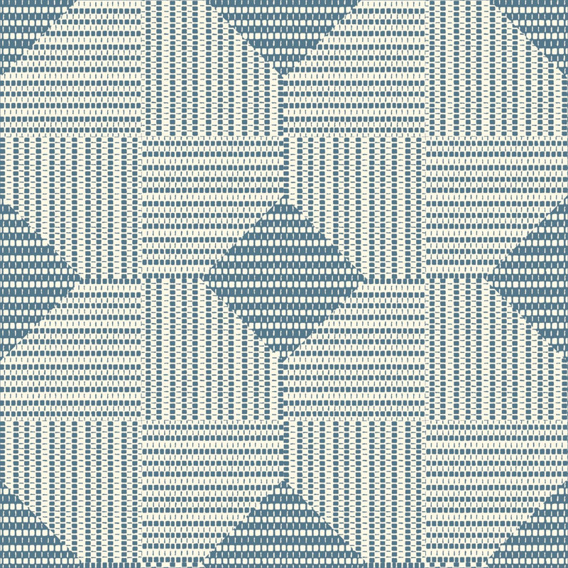 Woven Basket - Wallpaper, Blue, Faux Grasscloth, Non-Pasted