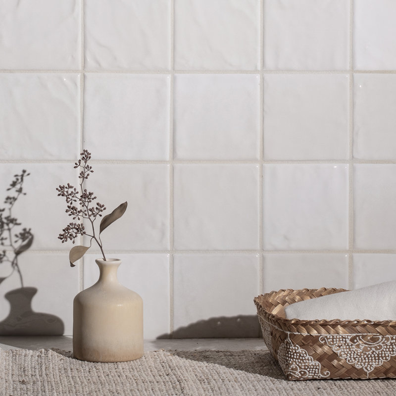 Carrelage mural 4 po x 4 po Harvest, Dune blanc brillant