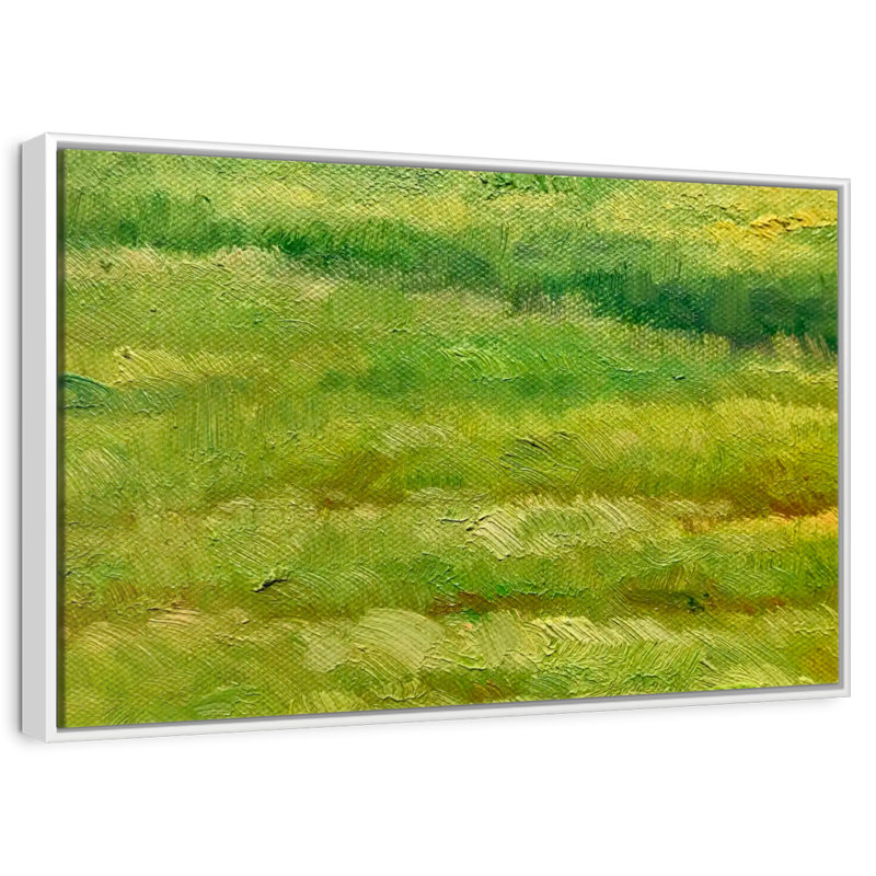 Green Fields, 43" X 29", Floating Frame White