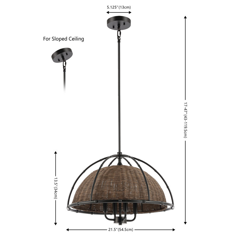 Arauz 4 - Light Black/Brown Unique/Statement Pendant