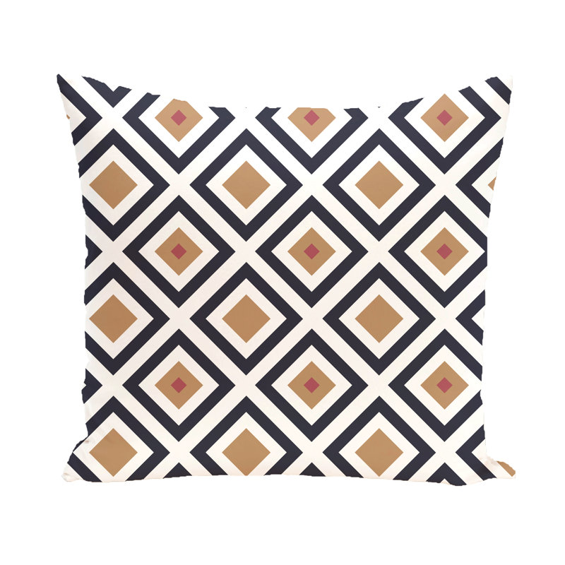 Housse et insert de coussin carré extérieur Diamond Mayhem, Caramel, H 18 po x l 18 po x P 7 po