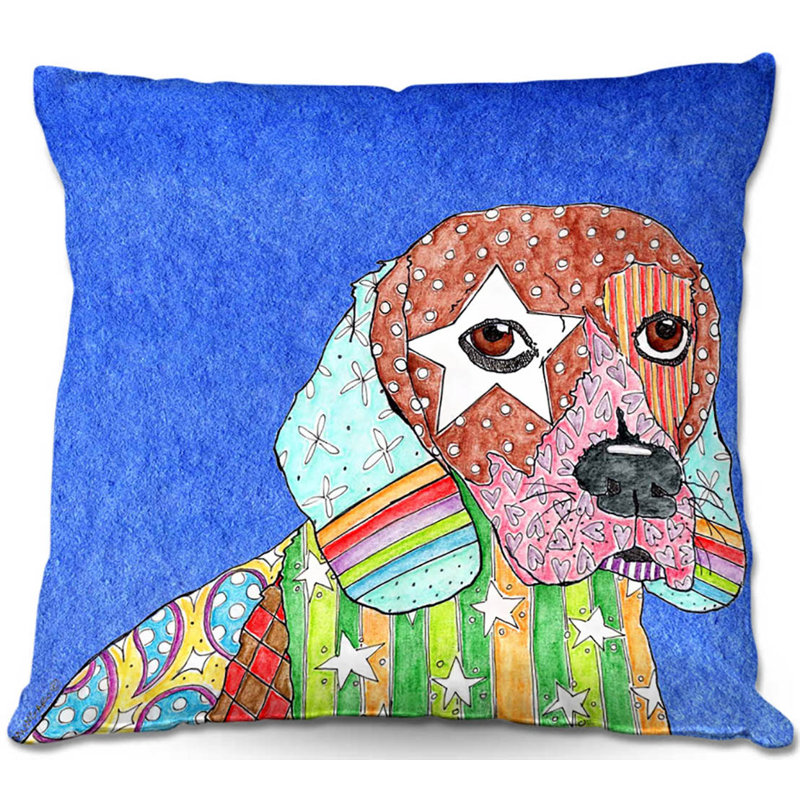  Coussin Couch Beagle, 20 po x 20 po, Bleu