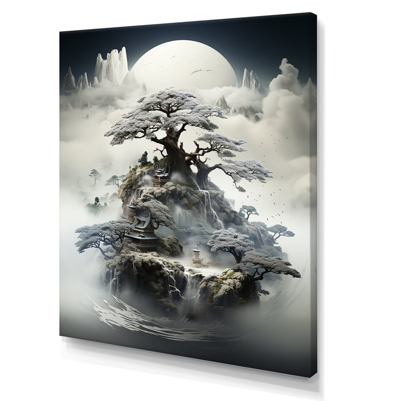Mystical Bonsai 3 - Art mural bonsaï, Toile tendue, H 32 po x l 24 po x P 1 po