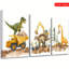 «Dinosaur & Construction Truck», reproduction sur toile 3 pièces pour décor de chambre d'enfant-572364001