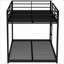 Lit double superposé double au-dessus de double avec échelle intégrée, cadre robuste noir pour les petites chambres d'amis-415191480