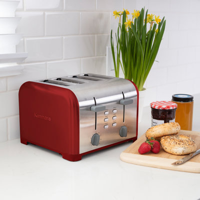 Kenmore 4 Slice Stainless Steel Toaster with Dual Controls, Extra Wide Slots and Bagel & Defrost