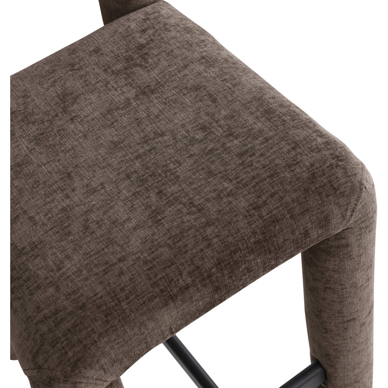 Amari Stool, Chenille Fabric, Brown