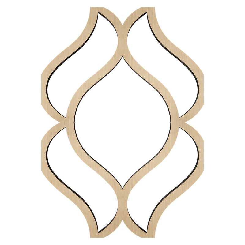 Panneaux muraux décoratifs en bois Villarreal, moyen, l 15 3/8 po x H 23 po x T 3/8 po, chêne blanc
