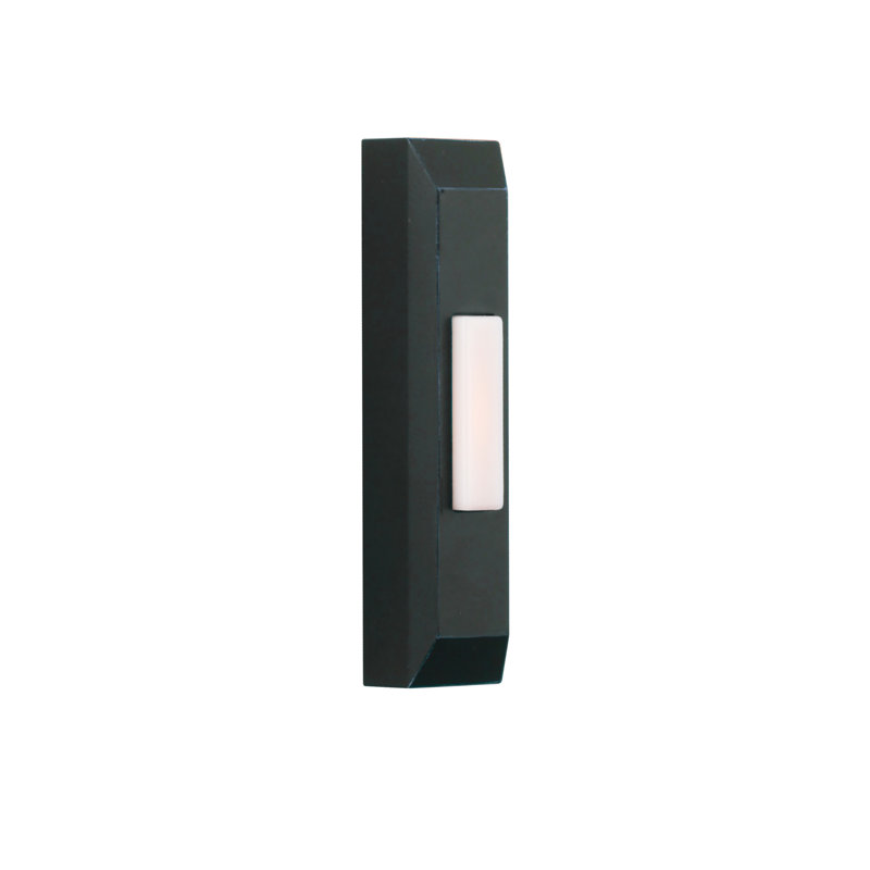 Flat Black Push Button Doorbell