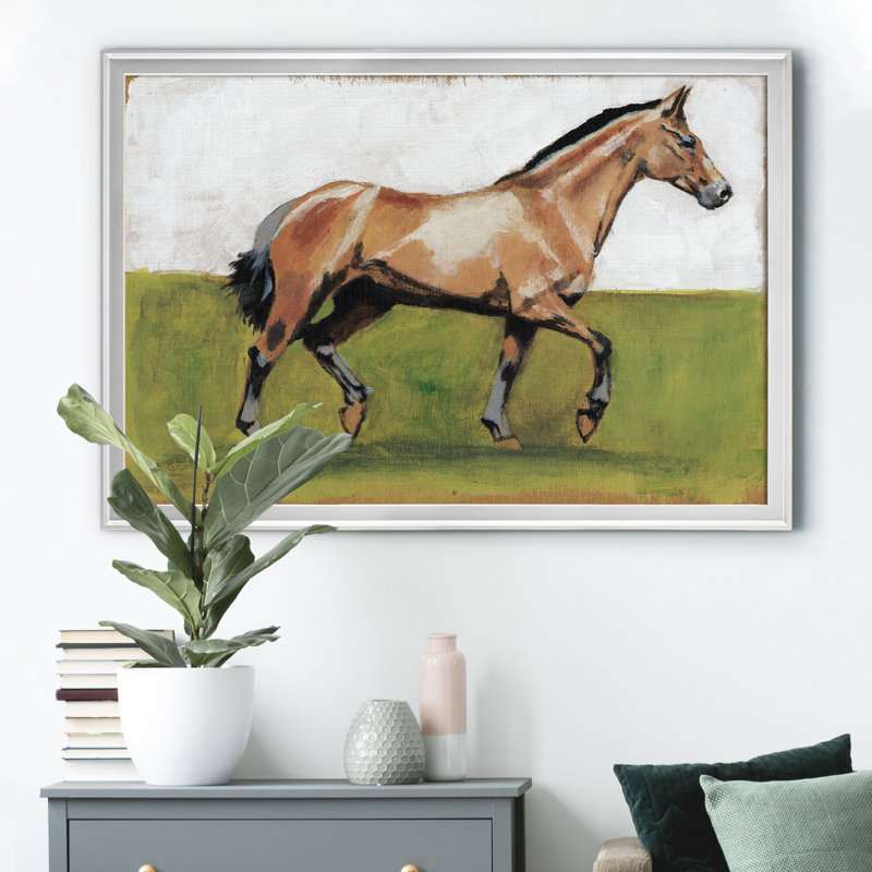 «Équitation études IV», cadre photo, impression sur toile, H 18,5 po x l 24,5 po x P 1,5 po, Argent