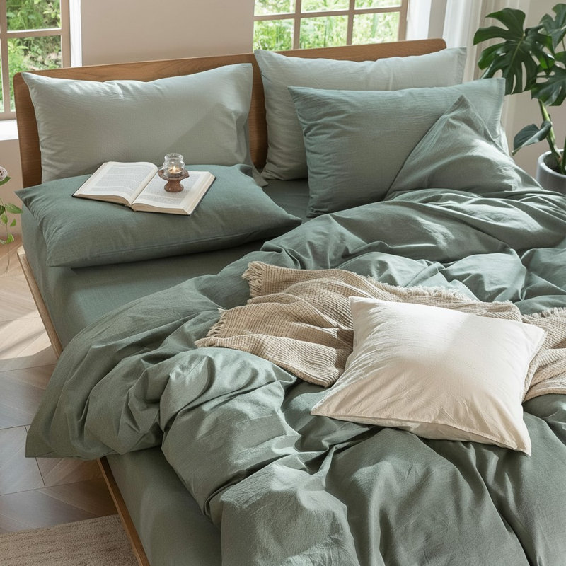 Ensemble de housse de couette Bedding, Vert