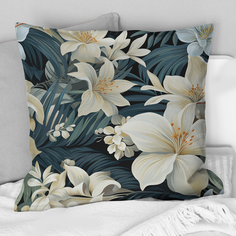Coussin décoratif beige et gris Jungle, H 18 po x l 18 po