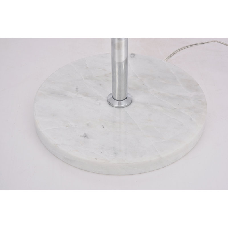 Lampe sur pied 62 po Yearby, Chrome, Blanc givré
