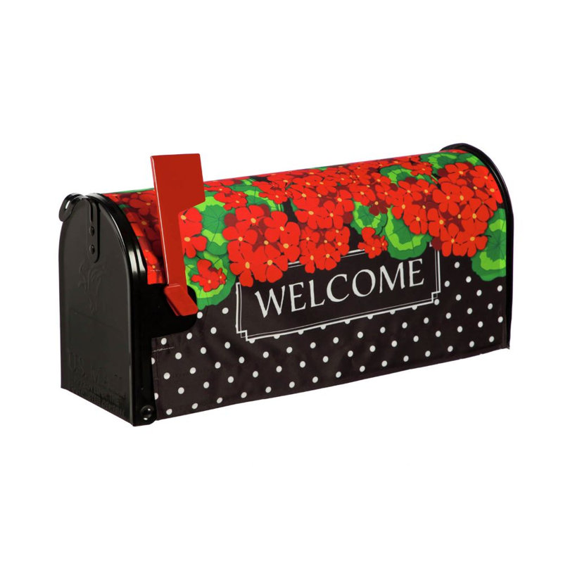 Housse pour boîte aux lettres pois dot géranium