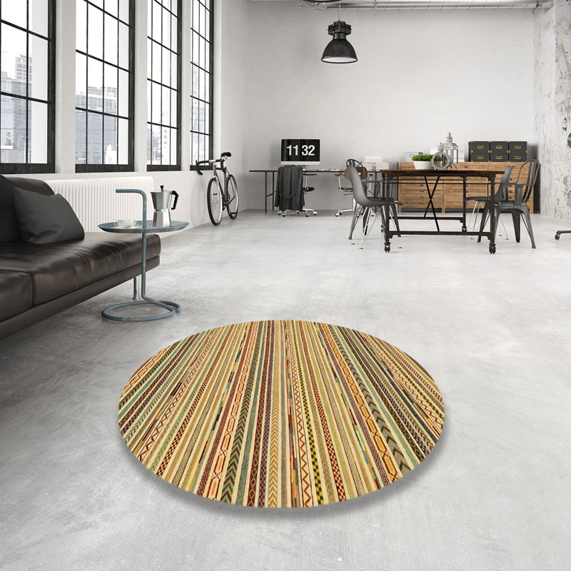 Tapis abstrait moderne 2204, Rond 7 pi
