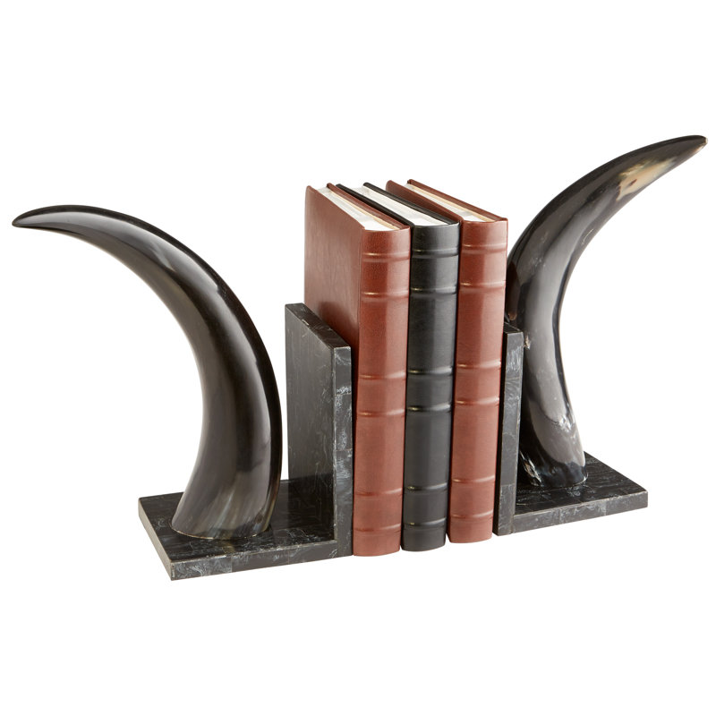 Horn Rimmed Farmhouse / Country Resin Non-Skid Bookends