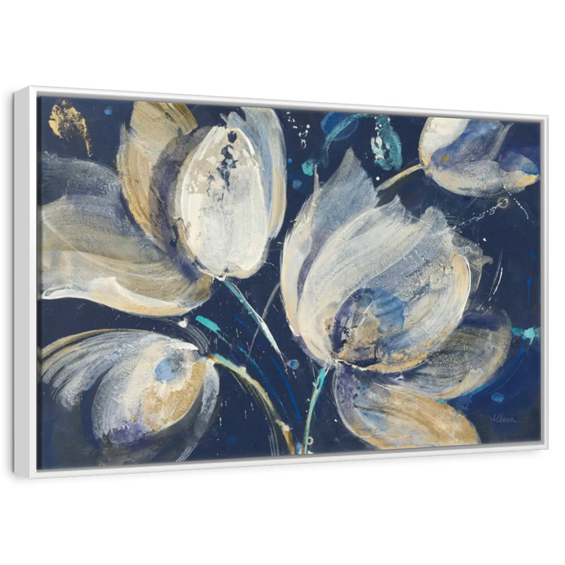Jardin de minuit, Cadre flottant blanc, 43 po x 29 po