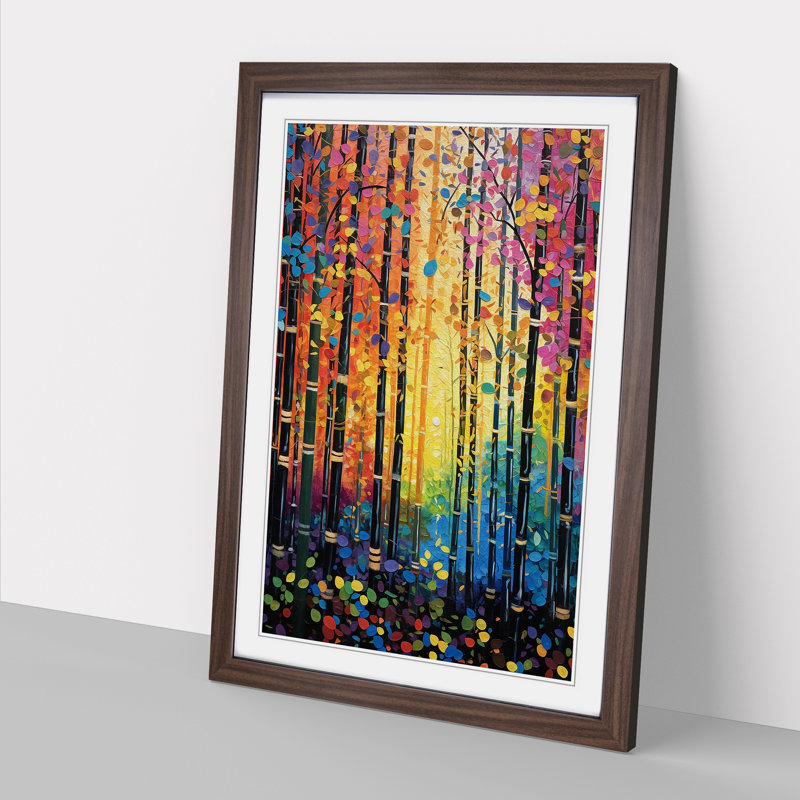 Single Picture Frame Print on Wood, 46cm H x 34cm W, Walnut Framed