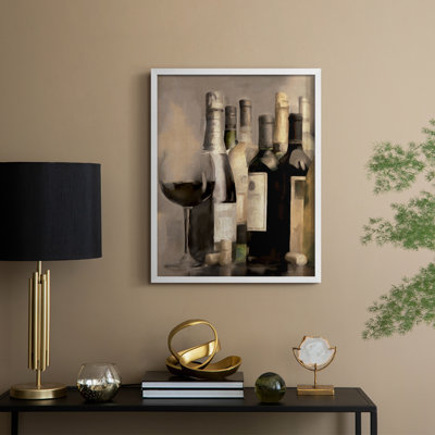 Étagère à vin II, reproduction encadrée - bois massif