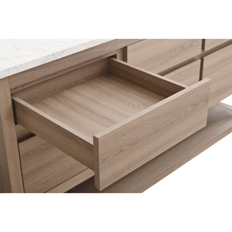 Wesli 60" Single Bathroom Vanity With Engineered Stone Top