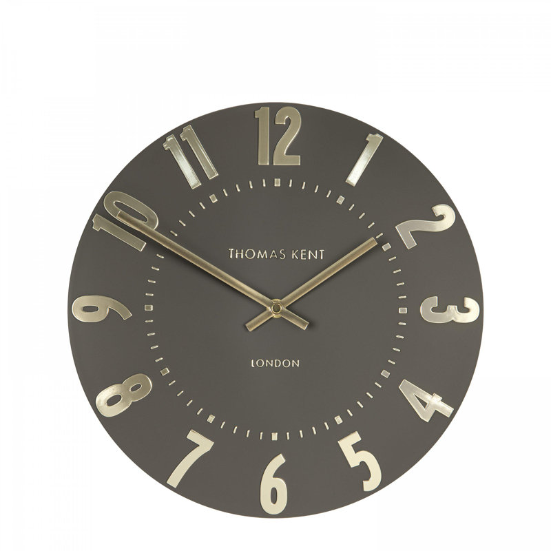 Numerical Circle Quartz Movement / Crystal Tabletop Clock Brown, 51 cm H x 51 cm W x 4 cm D