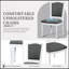 Ensemble de salle à manger extensible rustique 7 pièces avec rallonge amovible, chaises rembourrées et tiroirs intégrés, gris foncé et blanc-1012991232-1012991235