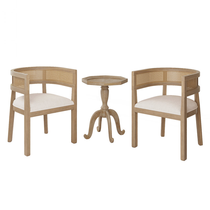 Ensemble de salle à manger en bois et rotin Darrick