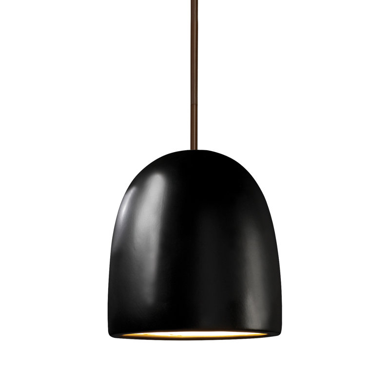 Geordi 1 - Light LED Single Pendant, Dark Bronze, Carbon Matte Black