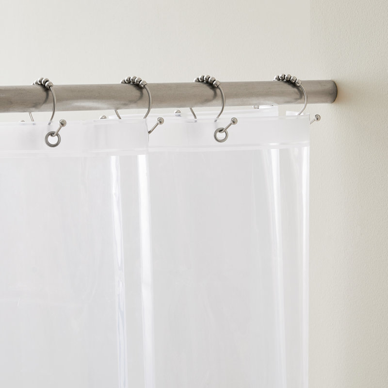  Shower Curtain and Hook Sets, Clear