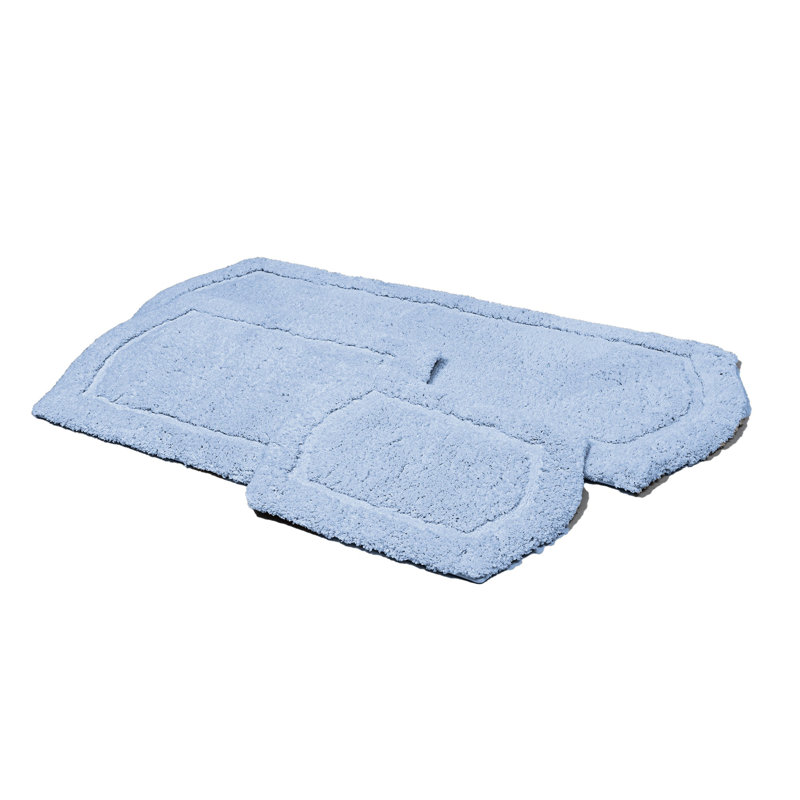 Florac Non-Slip Bath Rug, Dusty Blue