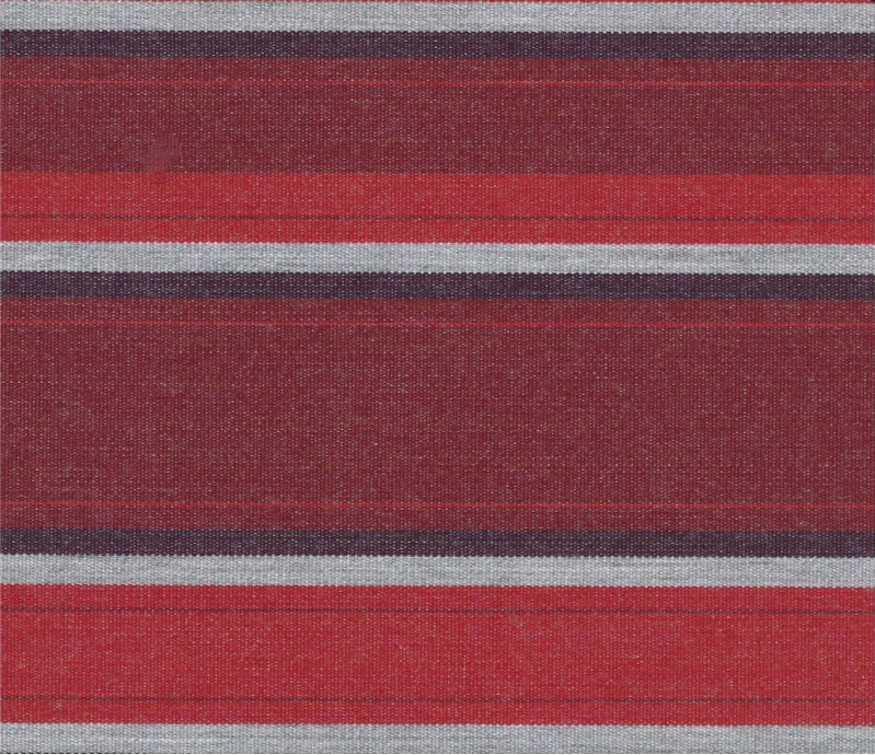 Outdoor Bench Seat Cushion, Red Stripe, 2" H x 55" W x 39" D