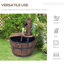 Bidwell Barrel Patio Water Fountain Wood Garden Decorative Ornament