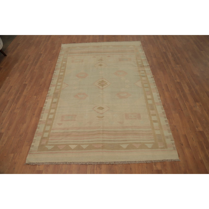Tapis kilim chic 6 x 9 po à motif géométrique neutre