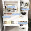 Bureau de meuble-lavabo avec 3 modes d'éclairage, grand tiroir à trois niveaux de rangement, couleur blanche, miroir spacieux et bien organisé, luminosité réglable, coiffeuse de chambre à coucher, pour le maquillage quotidien-1100427761