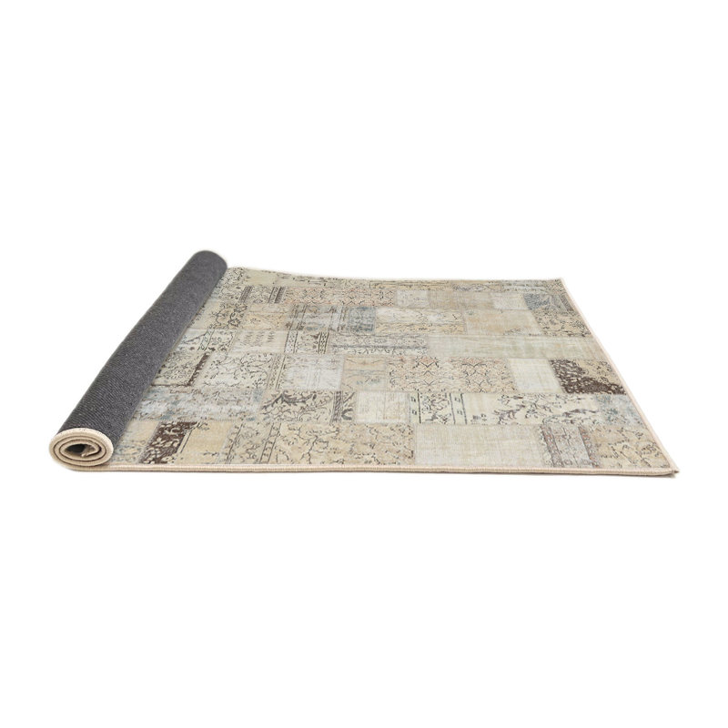 Tapis beige contemporain, Rond 5 pi