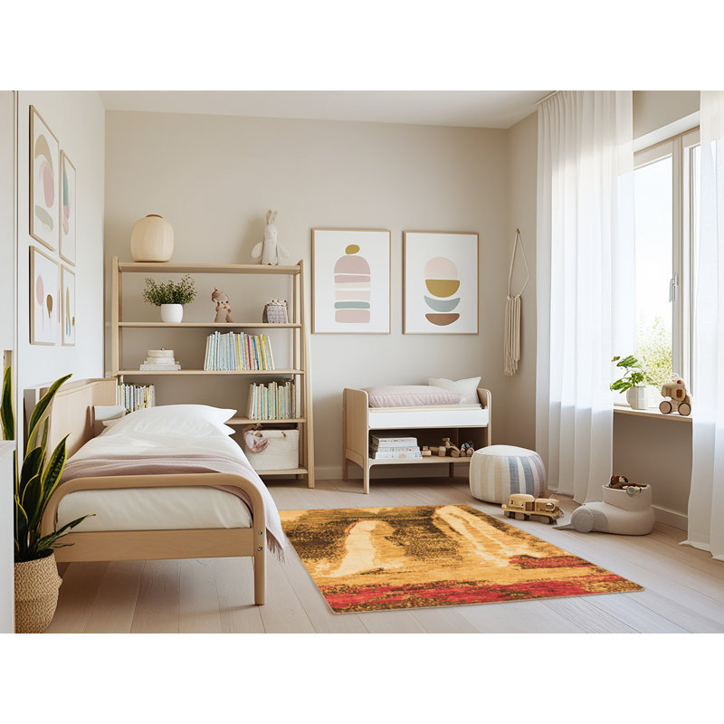 Brawith Abstract Indoor Rug, Rectangle 4' x 6'