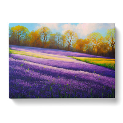 Electrifying Bluebell Field - Wrapped Canvas Painting