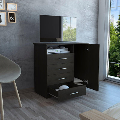  Commode 4 tiroirs 36 "noire
