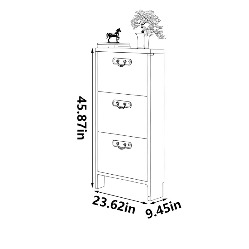 Cardoso, 45.87" H x 23.62" W x 9.45" D