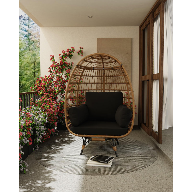 Patio Dining Side Chair, Black