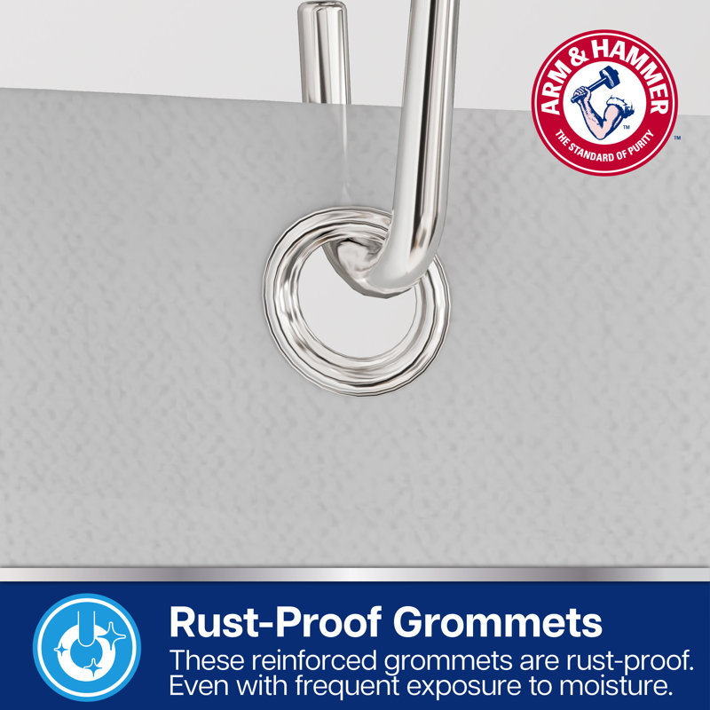 Arm & Hammer Waterproof Fabric Shower/Liner, 70x72, Gray
