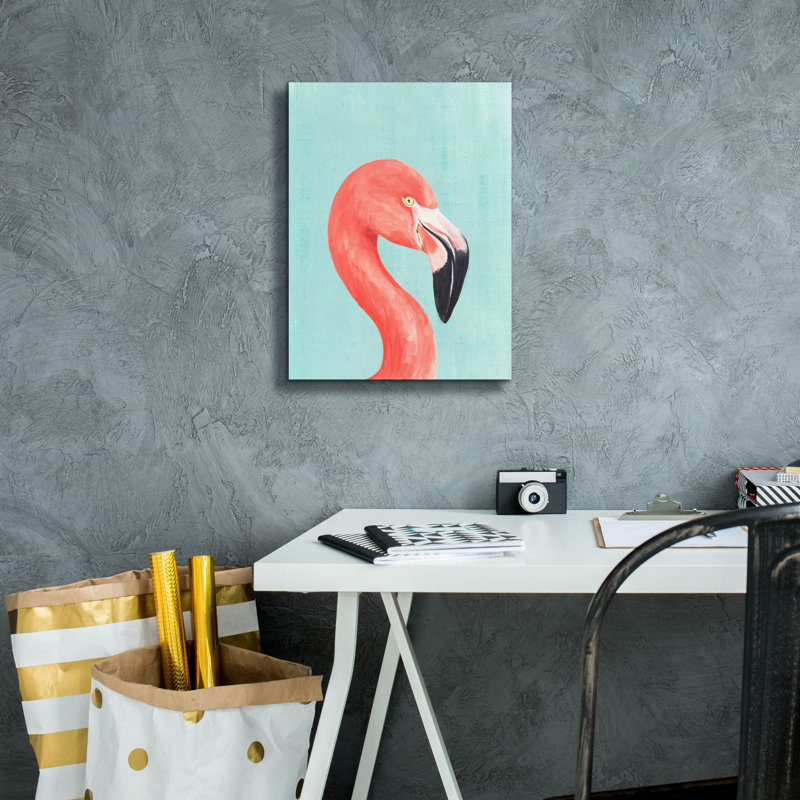 Toile épique «Exotic Bird On Blue 4» par Annie Warren, 12 po x 16 po, H 16 po x l 12 po