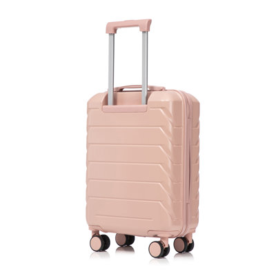 Bagage de cabine rigide en ABS 20 pouces avec roulettes - rose