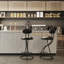 Tabouret de bar rond en velours sans accoudoirs avec dossier, ensemble de 2 chaises de comptoir rembourrées pour la salle à manger, îlot de cuisine-2118600910-2118600908