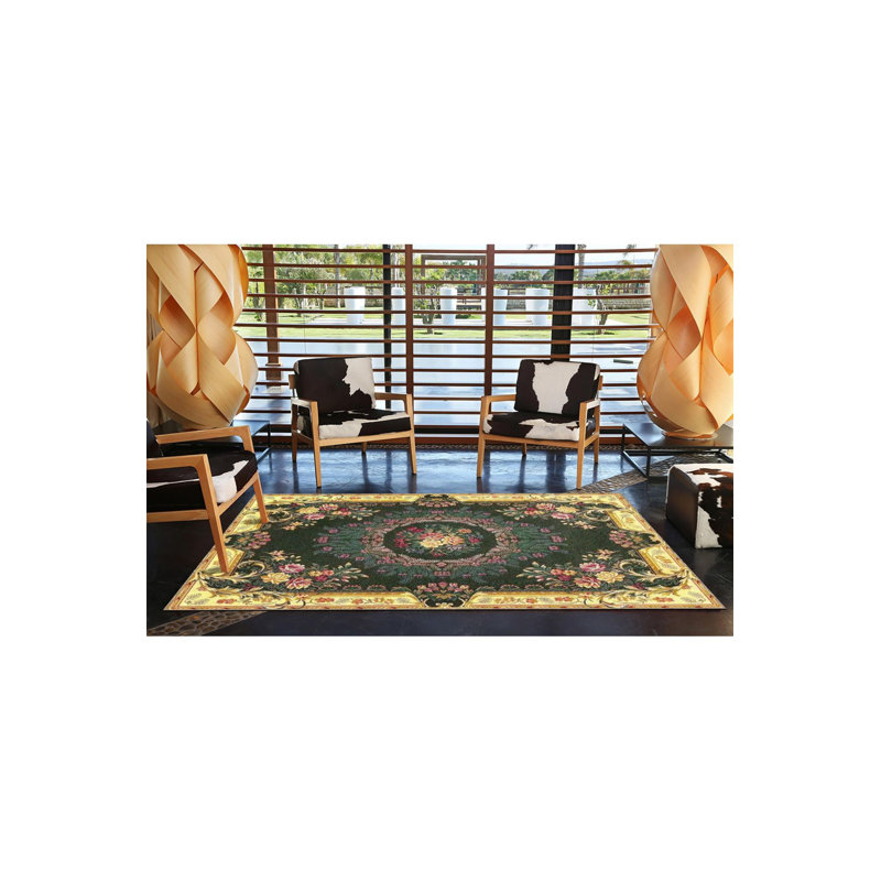 Tapis décoratif jaune à motif géométrique moderne, Sous-tapis carré 3 pi 3 po inclus