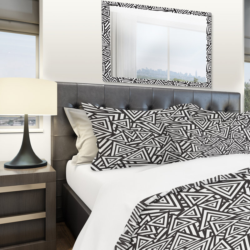 Polyester Geometric Shapes Duvet Cover Set, King Duvet Cover + 2 Shams