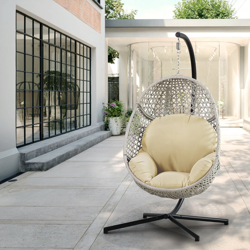 Fauteuil à œufs pour 1 personne avec support, Beige