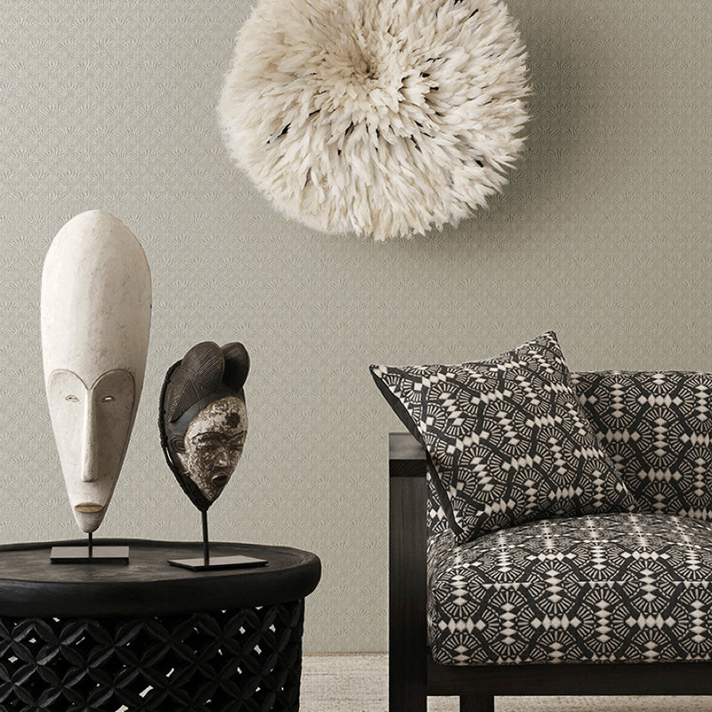 Boutique Geometric Fan Wallpaper Roll, Cream